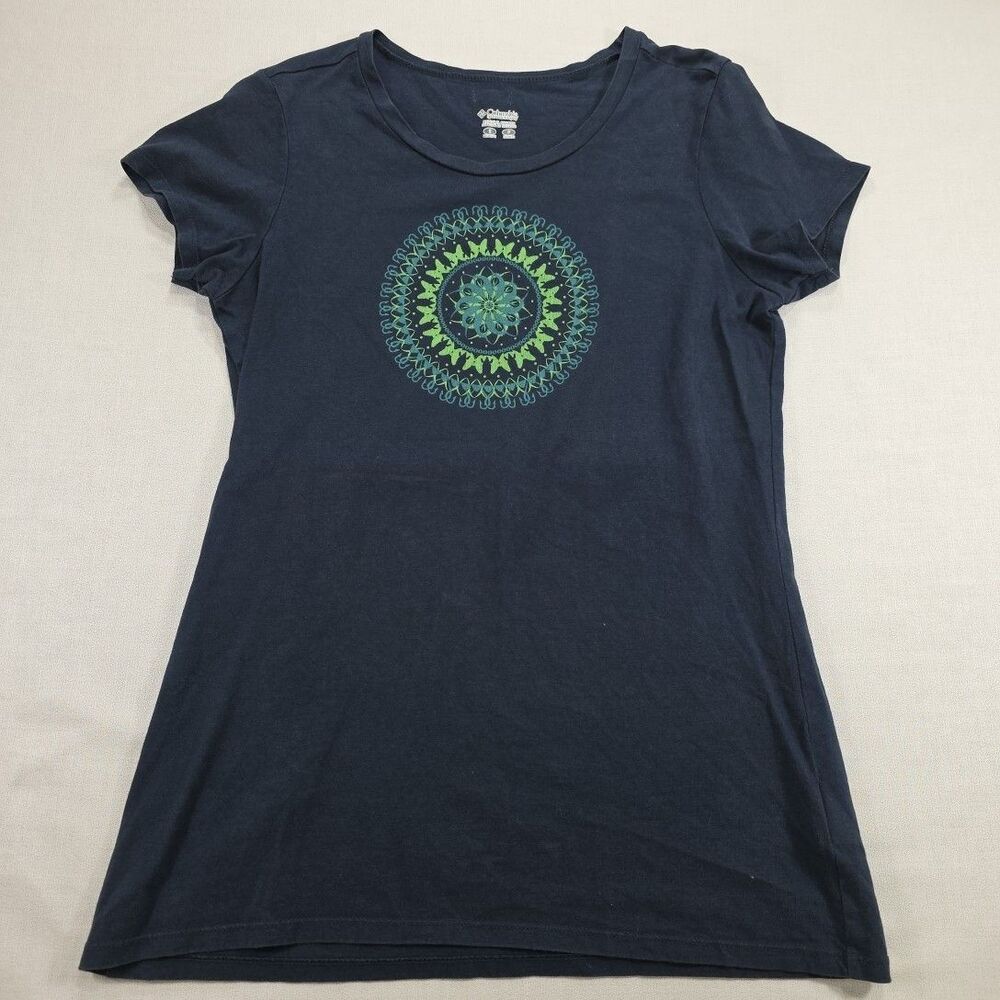 Columbia Women's Navy T-Shirt Size S Cotton